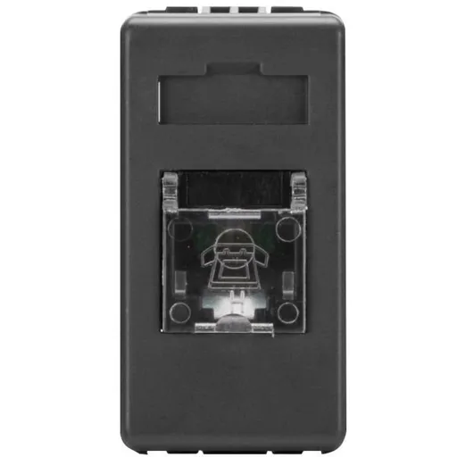 Priza telefon RJ11 1 modul Gewiss System GW21251, negru