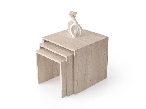 Set masute 3 piese, Hanah Home, Flex, Travertin