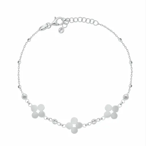 Brilio Silver Brățară fermecătoare din argint cu zircon Flori BRC233W