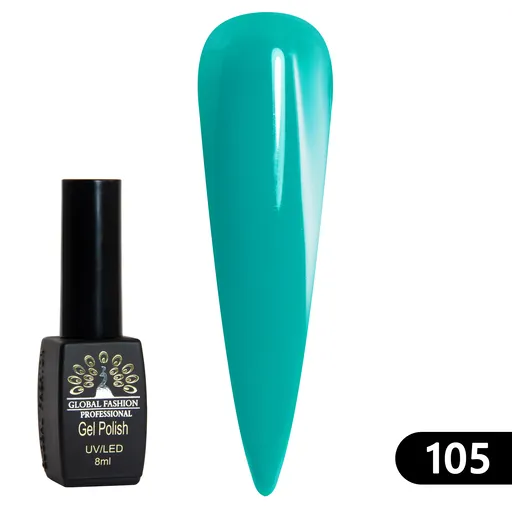 Gel Lacquer Global Fashion Black Elite 8 ml - 105, TPO Free