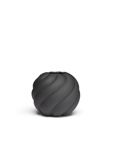 Vaza Twist Ball, 12 cm, neagra - COOEE