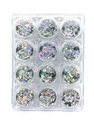 Decor Unghii, Paiete Romb, Set, Silver