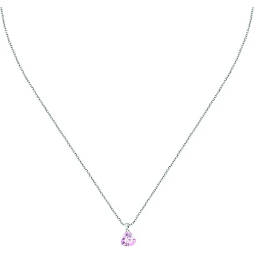 La Petite Story Colier delicat de argint cu o inimă roz Silver LPS10AWV33
