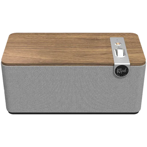 Boxa Klipsch The One Plus 2.1 W, 60 W, Bluetooth 5.3, USB-C, Biamplificare, Carcasa din lemn, Aplicatie mobila, Nuc/Gri