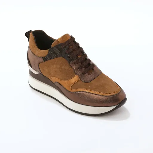 Teniși cu platformă din piele