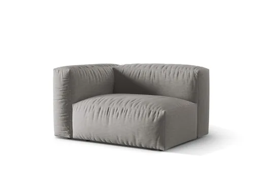 Modul stanga pentru canapea, 1 loc, Martina-169, Micadoni Home, 121x106x75 cm, tesatura structurata catifelata, gri deschis