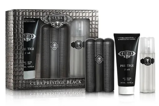 Cuba Prestige Black - EDT 90 ml + apă de bărbierit 100 ml + gel de duș 200 ml