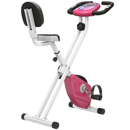 HOMCOM Bicicletă Fitness Pliabilă cu 5 Poziții, Rezistență Magnetică 8 Nivele, Antrenament Acasă, 43x97x109cm, Gri și Negru | Aosom Romania
