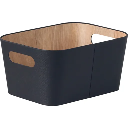 Set de 2 coșuri de depozitare Kitchisimo 31 × 23 ×16 cm, negru, negru, L