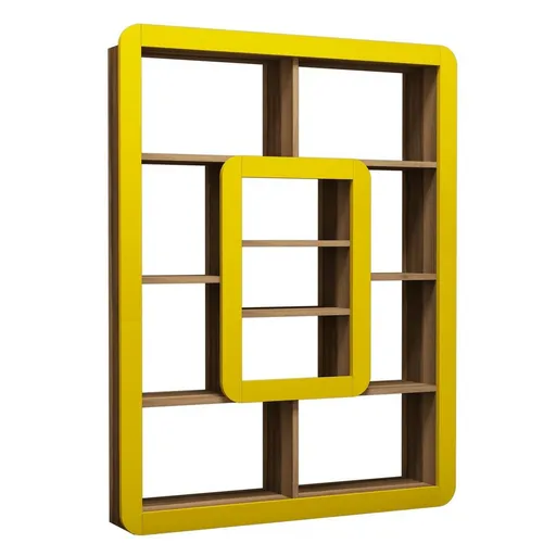 Bibliotecă Orkide Yellow and Walnut, galben