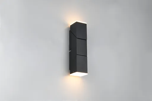 Aplica de perete Raglan, TRIO, 5x8x17 cm, 3.8W, 2x SMD, metal, negru mat