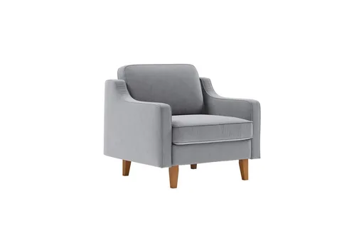 Fotoliu, Atelier del Sofa, 918CMF1109, Otel, Gri ceață / Nuc