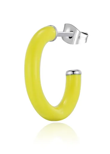S'Agapõ Cercel single rotund cu smalț galben Vibes SVB44