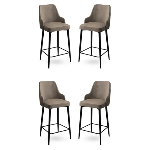 Set scaune  de bar 4 piese, Hanah Home, Enox, Cappuccino / Negru