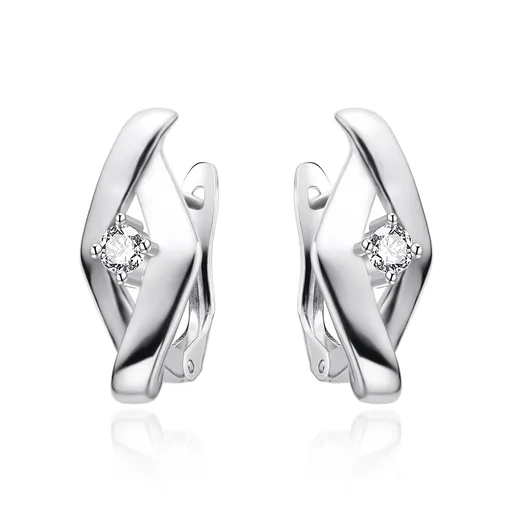 Agato Cercei moderni din argint cu zircon AGT-E253FW