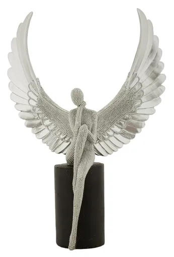 Statueta / figurina decorativa Sparky, Mauro Ferretti, 24x8x34 cm, polirasina, argintiu/negru