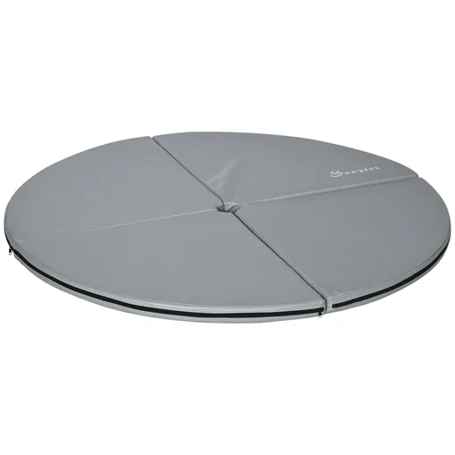HOMCOM Saltea pliabilă pentru pole dance - saltea pole dance - saltea de protecție Ø 150 cm grosime 5 cm - acoperire din plastic gri | Aosom Romania