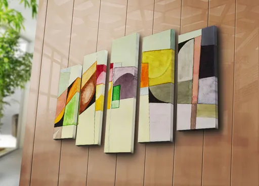 Tablou decorativ, 5PATK-233, 19 x 70 cm, Multicolor