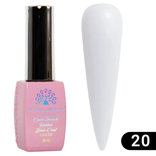 Base Coat Color French, Global Fashion, 8 ml, 20 Alb, TPO Free