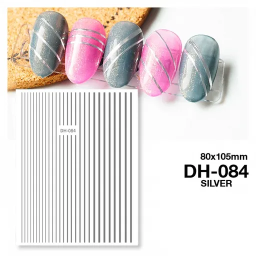 Matrita unghii autocolanta DH-084 - linii Silver