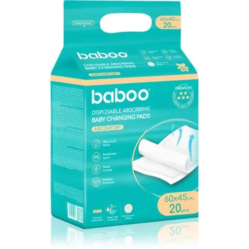 Baboo AirComfort Disposable Absorbing Changing Pads suport pentru schimbat scutecele de unică folosință 60×45 cm 20 buc