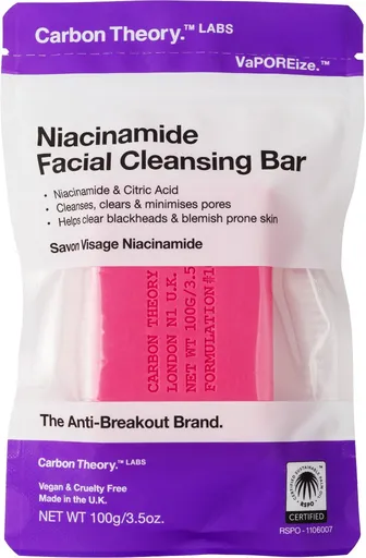 Carbon Theory Săpun de curățare pentru ten Niacinamide (Facial Cleansing Bar) 100 g