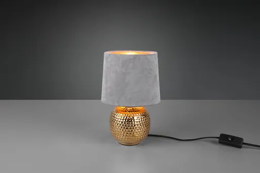 Lampa de masa Sophia, RL, 16x26 cm, 40W, 1x E14, ceramica, auriu/gri