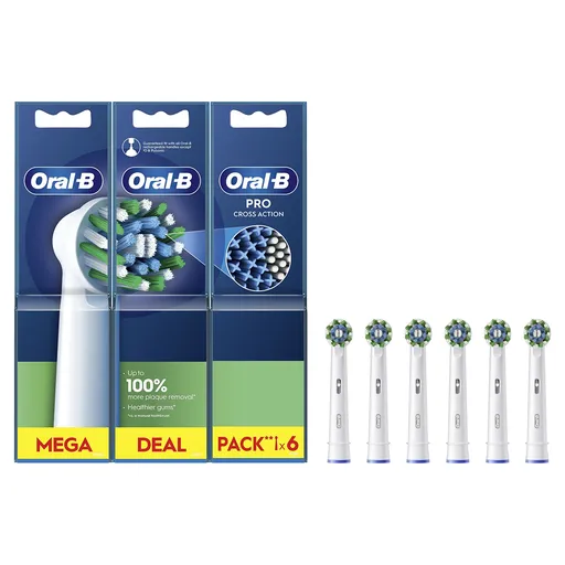 Oral B Capete de schimb pentru perie de dinți Cross Action White EB50 6 buc