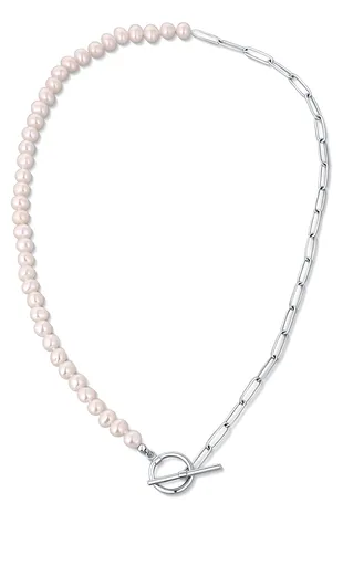 JwL Luxury Pearls Colier modern din oțel cu perle autentice de râu JL0788