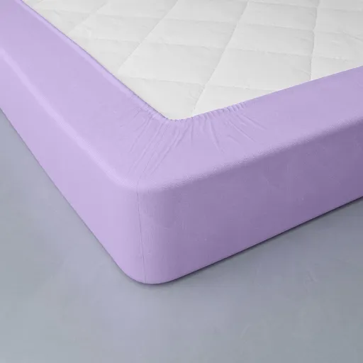 Cearșaf elastic de culoare solidă, flanelă, adâncime colțar 32 cm