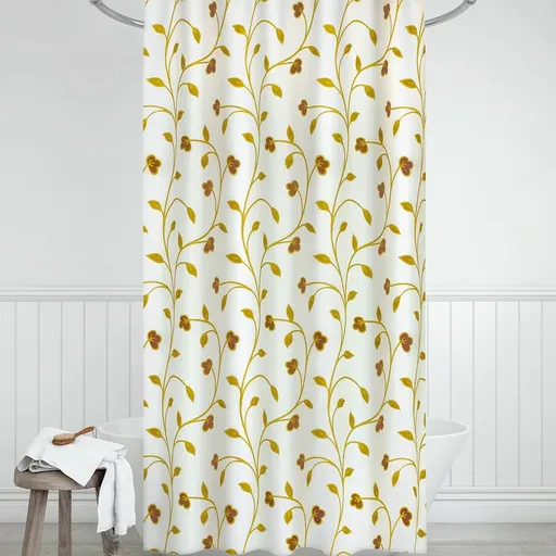 Perdea de duș Plante bej, 180 x 200 cm