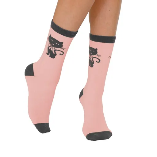 Set de 4 perechi de șosete cu motiv pisică