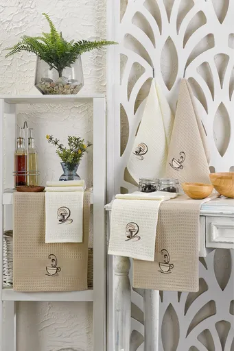 Set prosoape de bucatarie, L'essentiel Maison, Coffee, Multicolor
