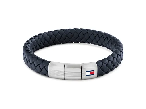Tommy Hilfiger Brățară din piele albastră cu închidere din oțel 2790660