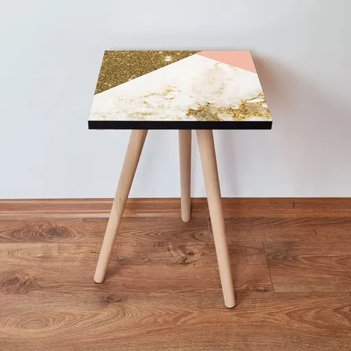 Masuta, Hanah Home, Shp264, 35x42x35 cm, Auriu / Alb / Somon