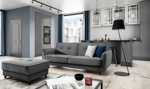 Canapea extensibila 3 locuri ELTAP, SO-BEL-04NU, Bellis, 220x90x83 cm, lemn/poliester, gri