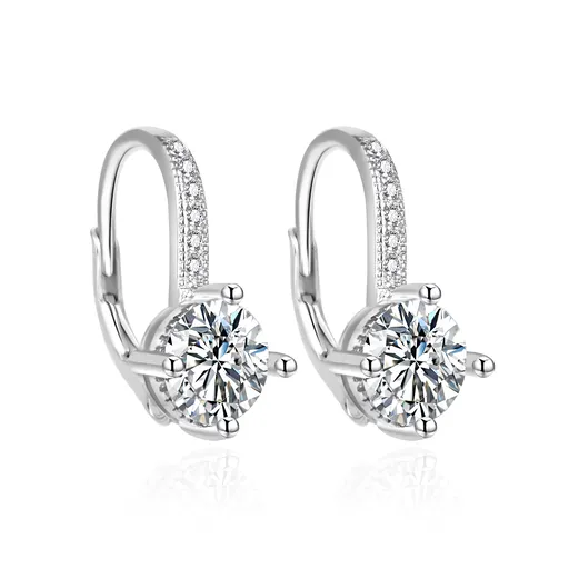 Agato Cercei lucioși din argint cu zircon AGT-E222LW