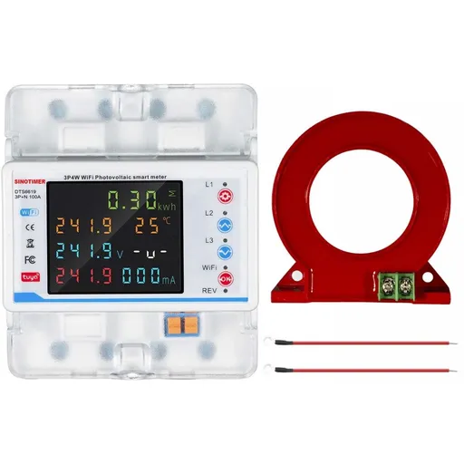 Contor de energie trifazic 3P+N, diferential, Sinotimer ,WiFi Tuya, bidirectional, panouri fotovoltaice 100A, DTS6619-3PN-L
