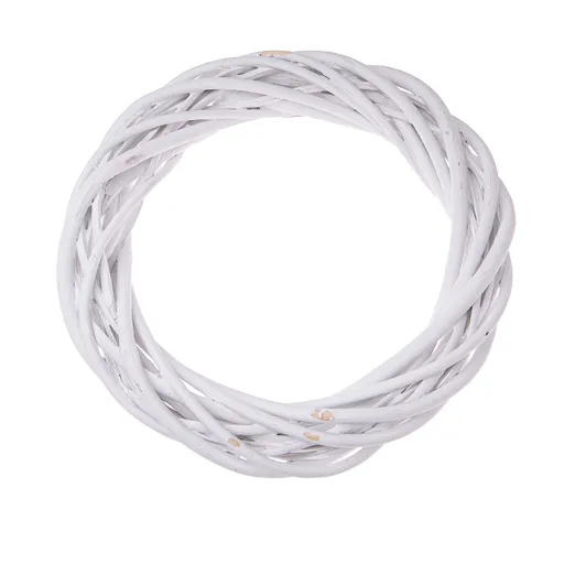 Coroană din răchită Elemetary albă, diametru 20 cm, alb