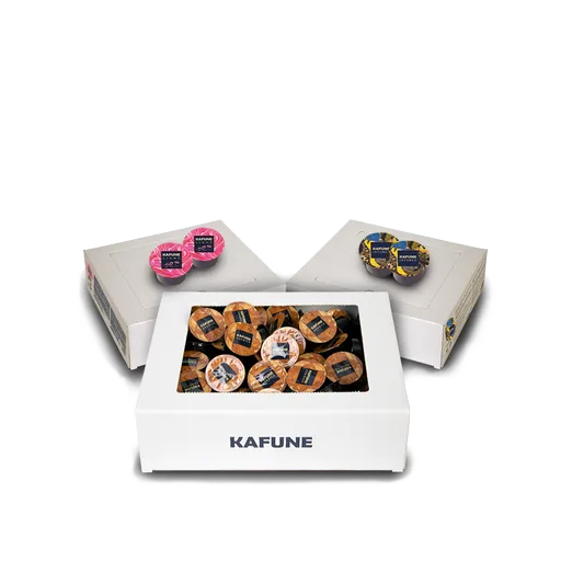 Pachet Mixt Cafea Capsule - Cafea Premium Kafune: 100 Capsule Lb  Arabica + 100 Capsule Lb Light + 100 Capsule Lb Intenso