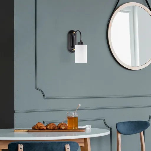 Aplica de perete, Opviq, 942FLG2202, Alb/Negru