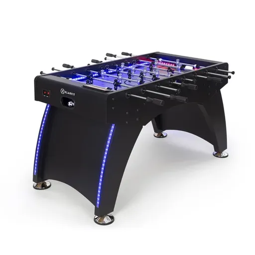 KLARFIT Arrowhead, fotbal de masă, 117 x 68, iluminare cu LED, numărare automată a golurilor, negru