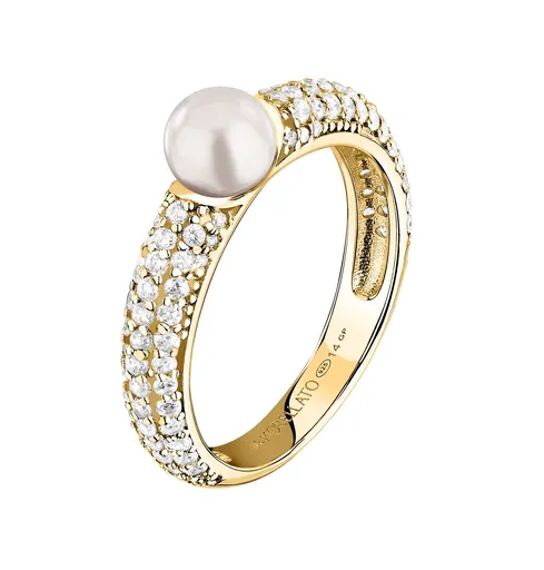 Morellato Inel placat cu aur cu perlă naturală și zirconiu Perla SXU510 52 mm