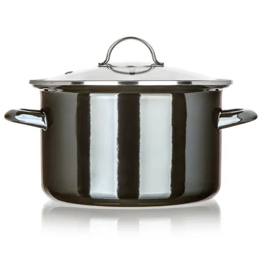 Banquet Oală emailată METALLIC Black 24 cm, 3,7 l,cu capac, 24 cm