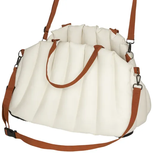 PawHut Scaun Auto pentru Câini Mici cu Lesă și Bază Antiderapantă, Convertibil în Geantă pentru Animale, Crem | Aosom Romania