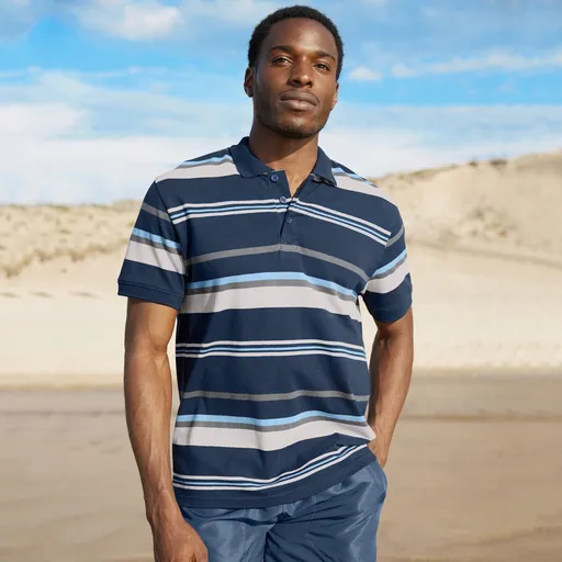 Tricou polo cu mânecă scurtă și dungi