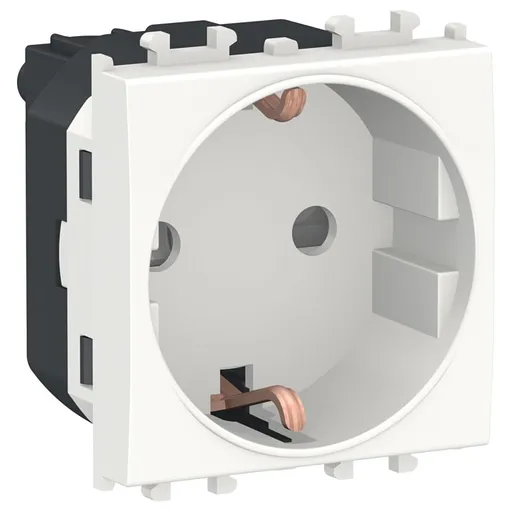 Priza 2P+E 2 module cu obturatoare Schneider Easy Styl LMR5210001, alb