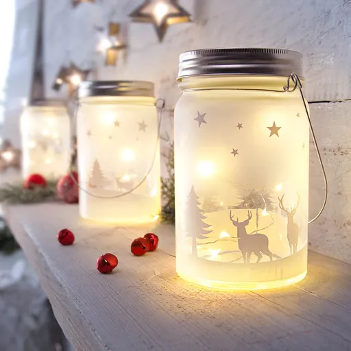 2 Felinare din sticlă cu LED