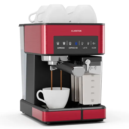 Klarstein 1,8 l aparat de cafea cu spumă de lapte, aparat de cafea 20 bar, mașină de cafea măcinată mică cu 1350 W, mașină de cafea barista pentru cappuccino latte espresso cu gheață