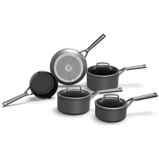 Set de vase Ninja Zerostick Premium C35005DE, 9 piese, tehnologie antiaderentă, până la 260 °C, inducție, negru